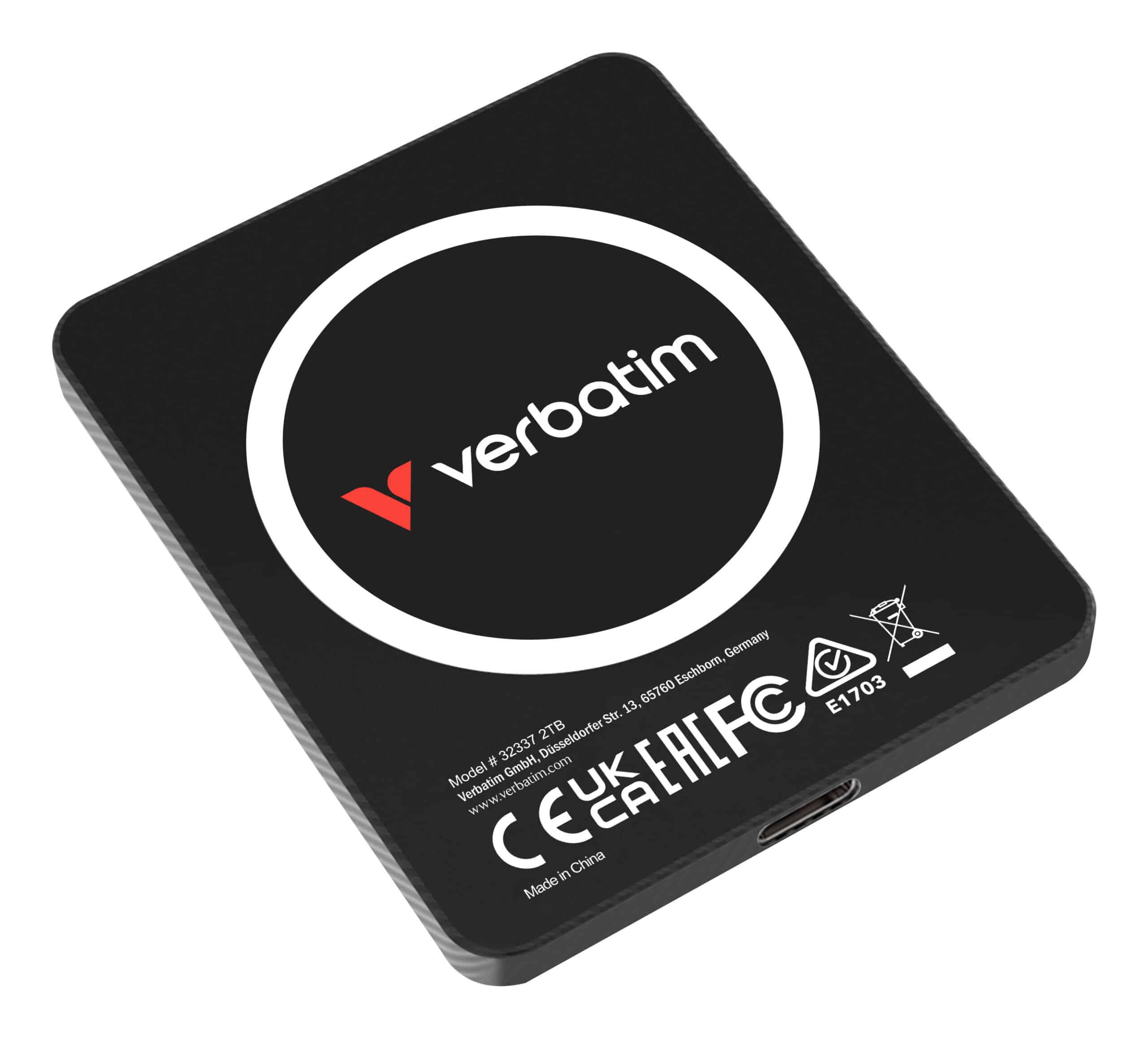 Verbatim SnapBack Ultra Slim SSD 2TB USB Type-C USB 3.2 Gen 2x2 Zwart