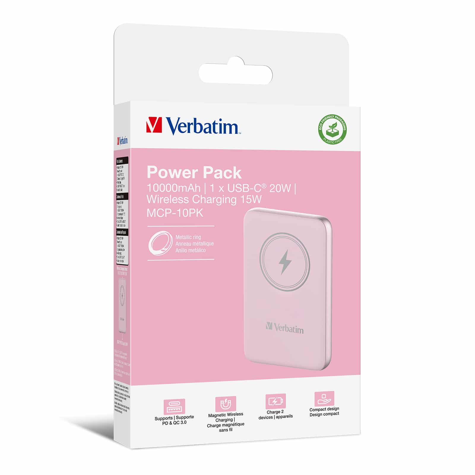 Verbatim Charge 'n' Go Magnetische Draadloze Power Bank 10000mAh Roze - Afbeelding 5