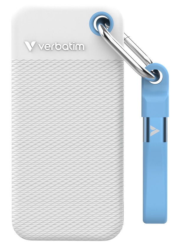 Verbatim Pocket SSD - Zomereditie Wit met 2 rubberen hoezen (wit & lichtblauw) - 2TB