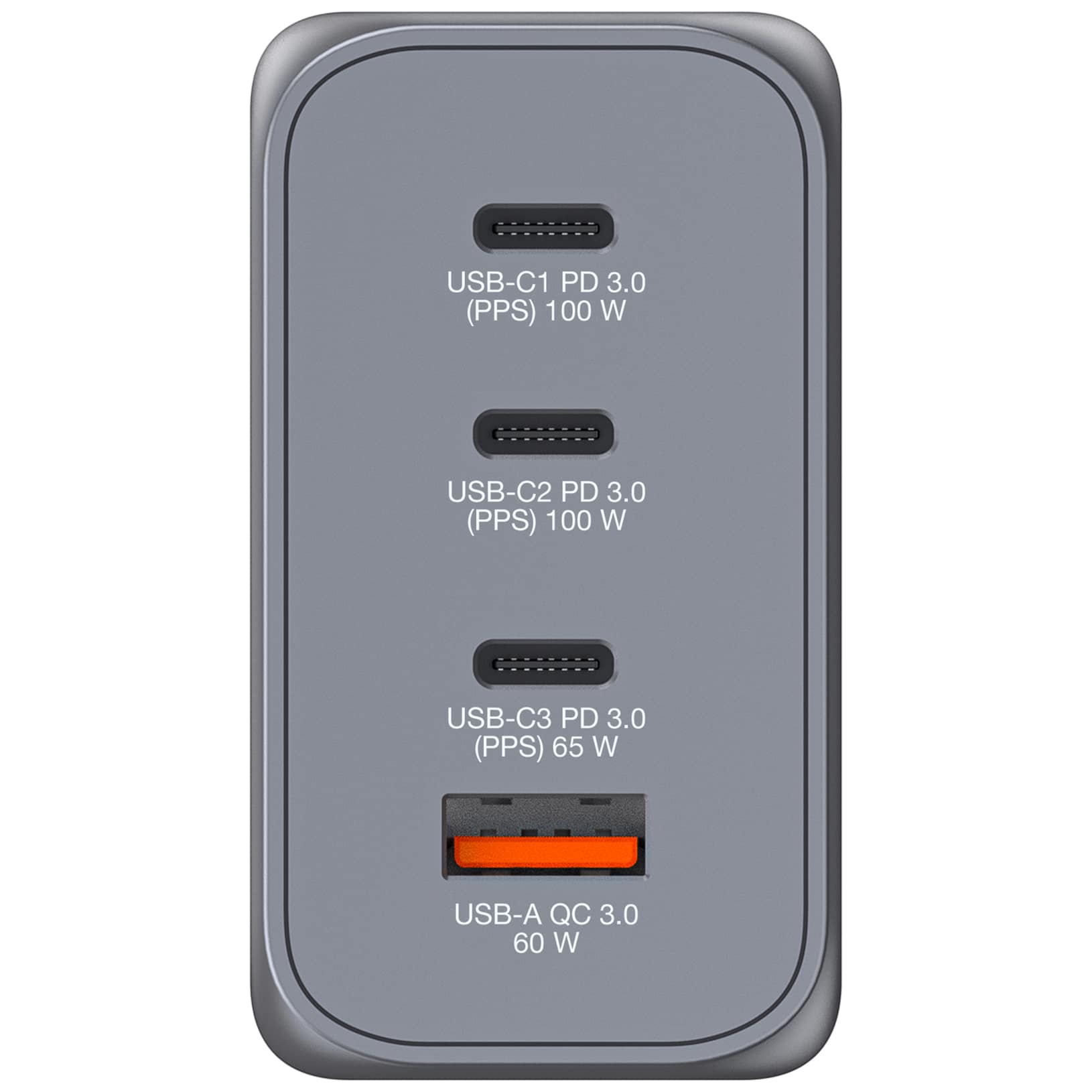 Verbatim 200 W GaN-wandoplader met vier poorten 2 x USB-C PD 100 W / 1 x USB-C PD 65 W / 1 x USB QC 3.0 (EU/VK/VS) - Afbeelding 2