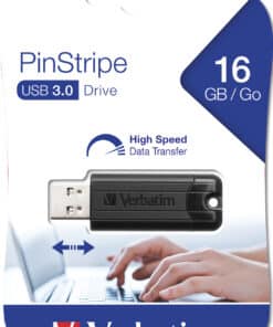 Verbatim PinStripe 3.0 - USB-Stick 3.0 16 GB - Zwart - Afbeelding 2