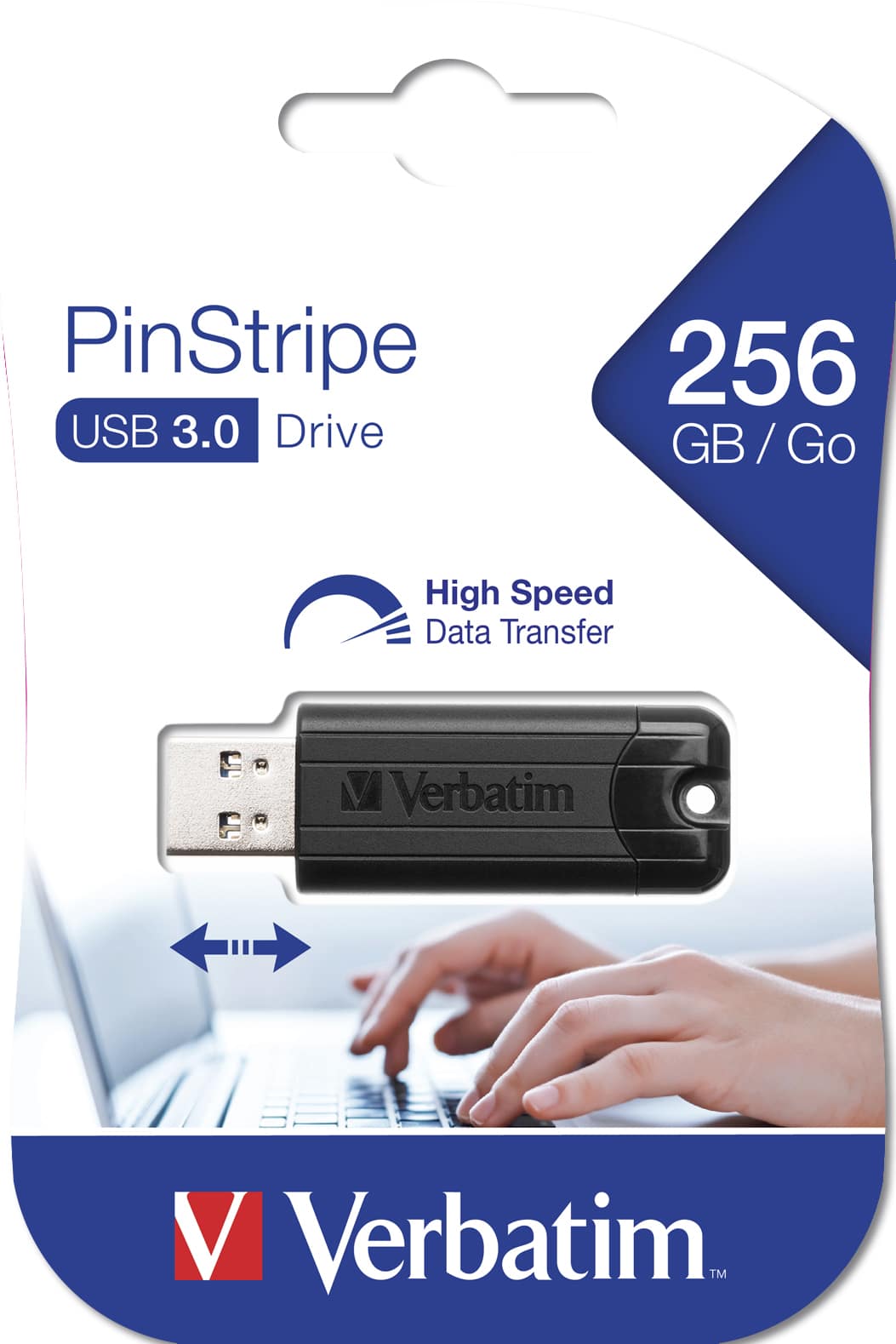 Verbatim PinStripe 3.0 - USB-Stick 3.0 256GB - Zwart - Afbeelding 5