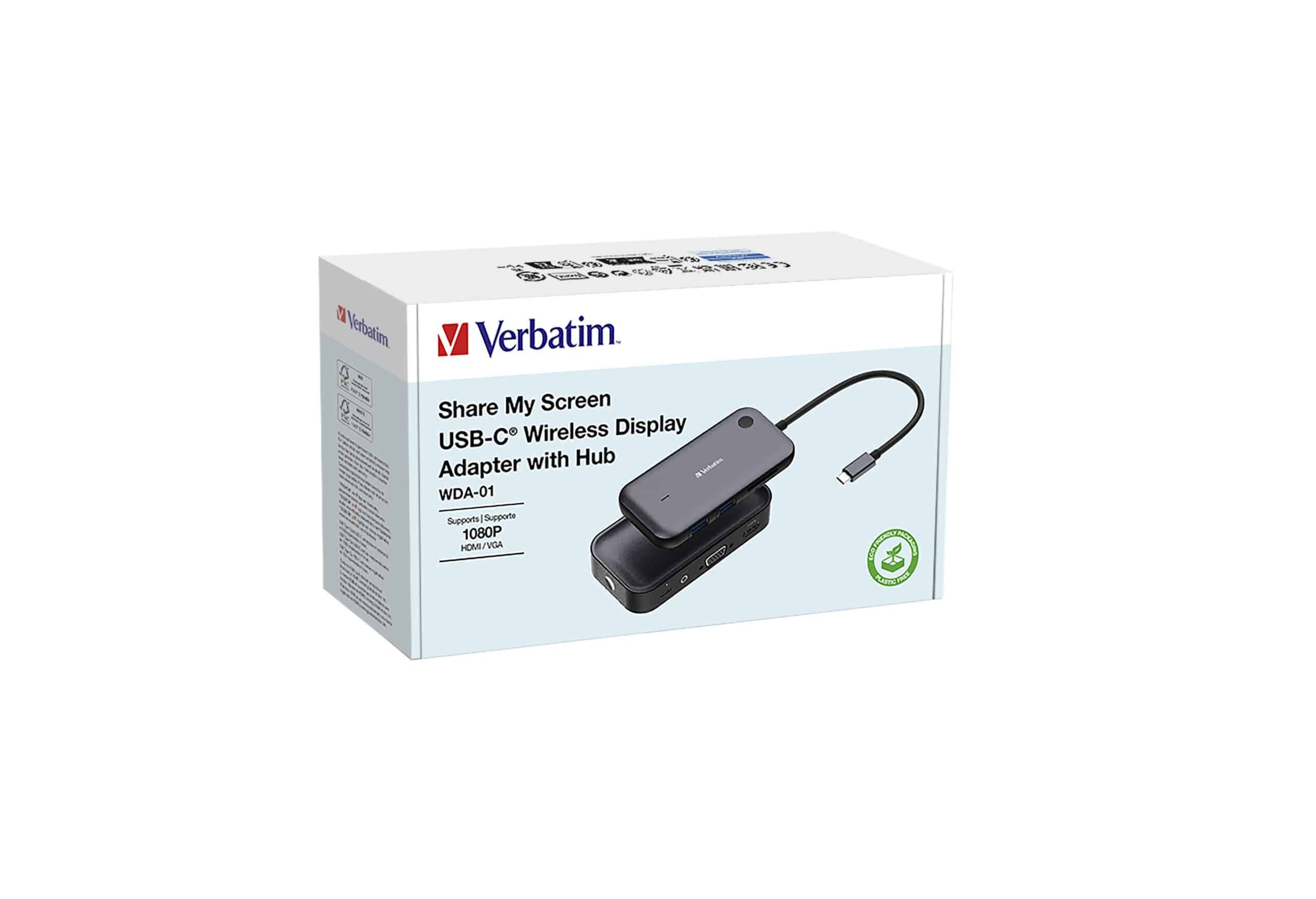 Verbatim Share My Screen 1080 p USB-C draadloze schermadapter met hub WDA-01 - Afbeelding 5