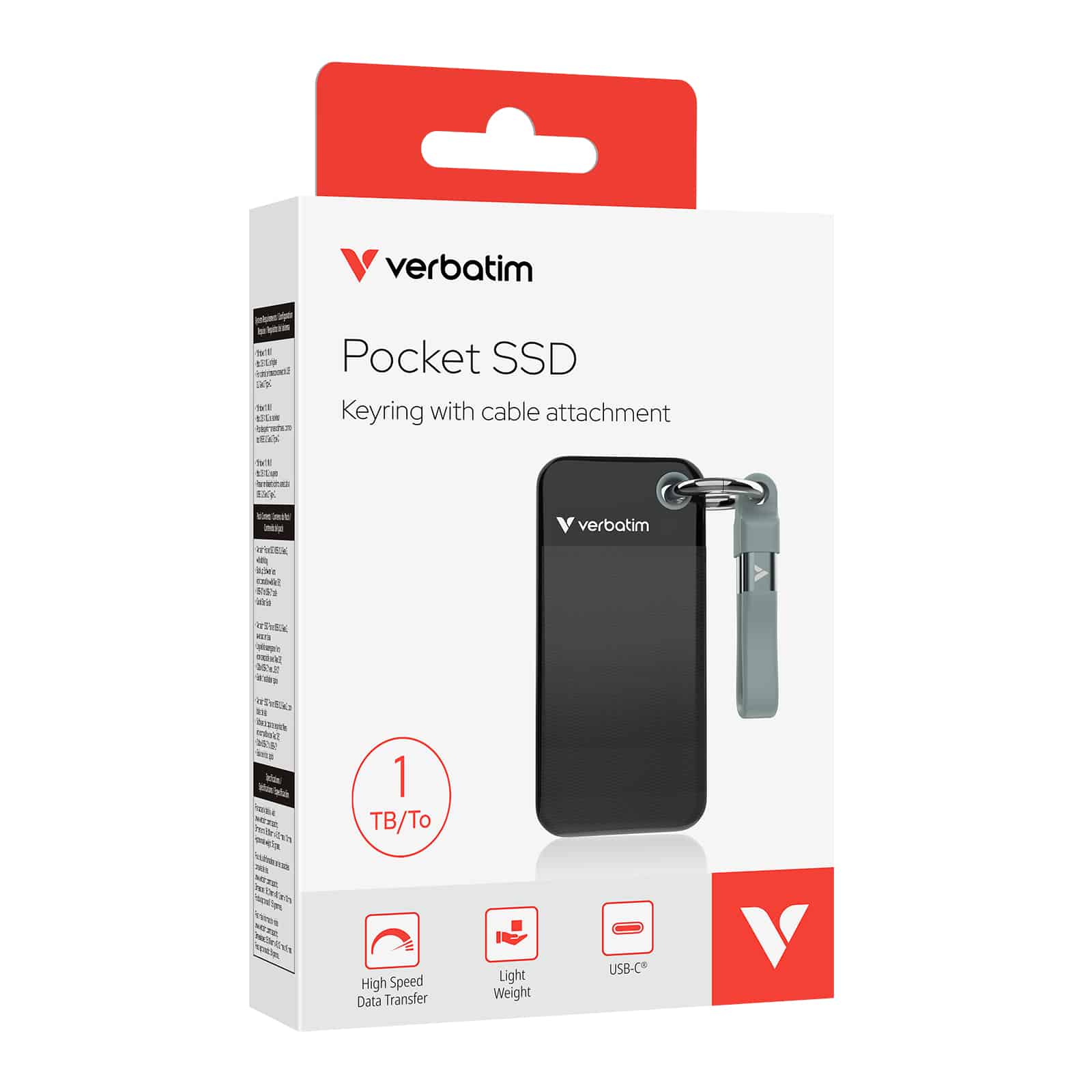 Verbatim Pocket SSD 1 TB USB Type-C 3.2 Gen 2 (3.1 Gen 2) Zwart, Grijs - Afbeelding 2