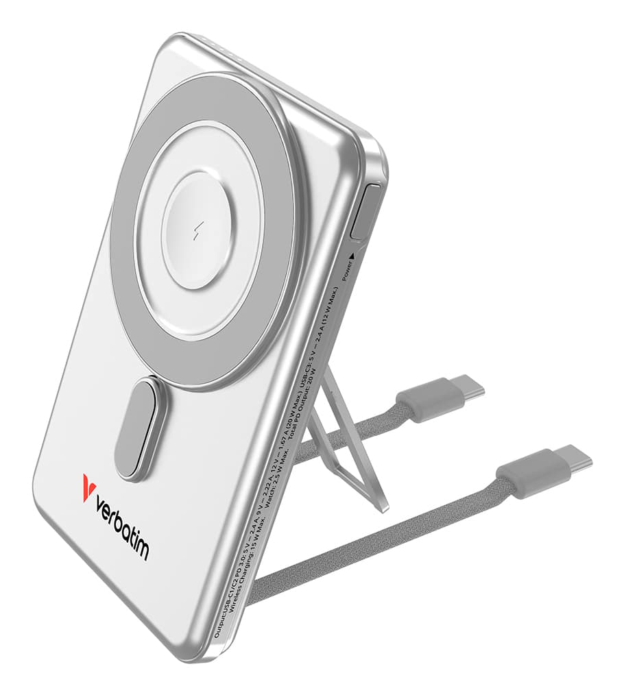 Verbatim 32276 powerbank Lithium-Polymeer (LiPo) 5000 mAh Draadloos opladen Zilver