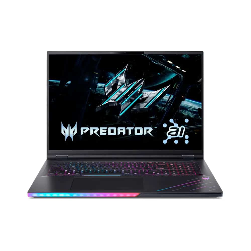 Acer Predator Helios 18 AI PH18-73-9462 Intel Core Ultra 9 275HX Laptop 45,7 cm (18") WQXGA 64 GB DDR5-SDRAM 3 TB SSD NVIDIA GeForce RTX 5080 Wi-Fi 7 (802.11be) Windows 11 Home Zwart