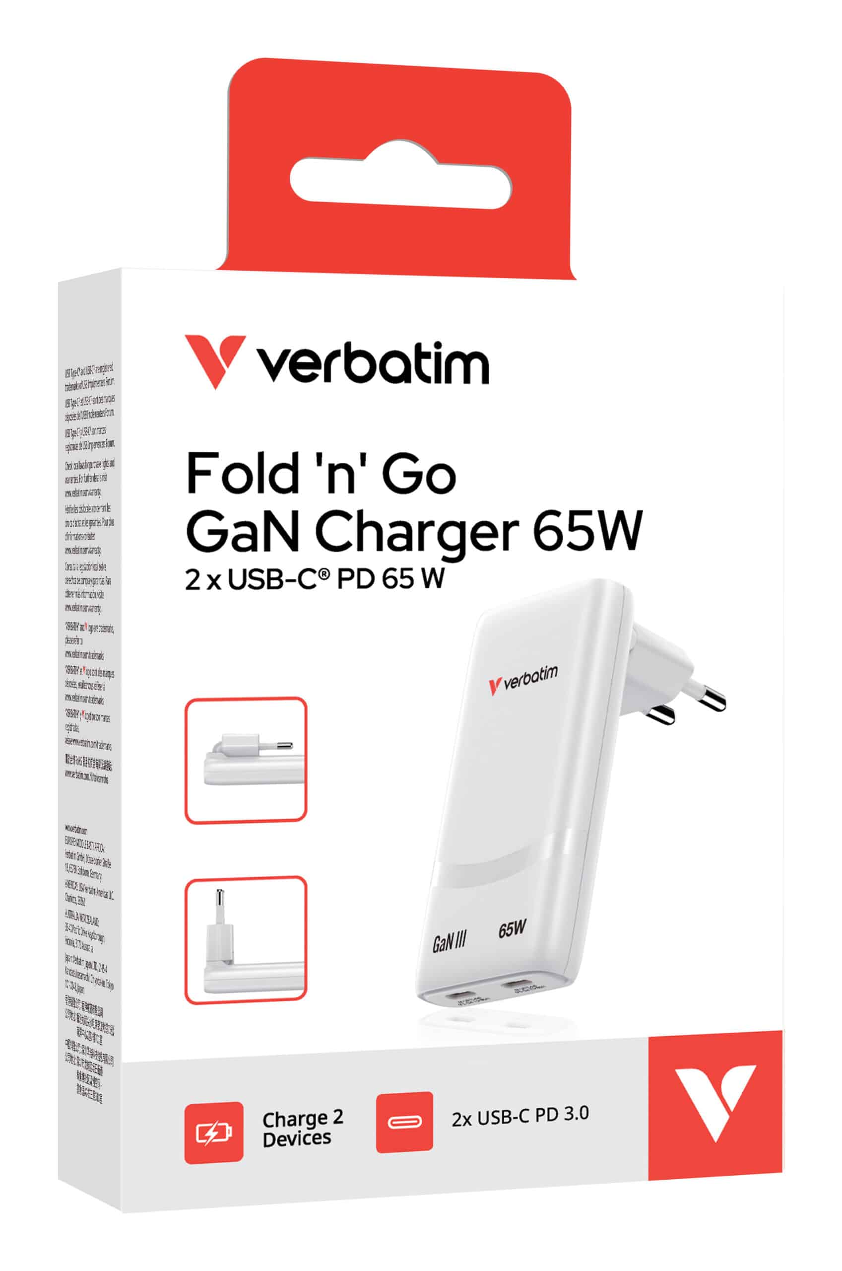 Verbatim 32355 oplader voor mobiele apparatuur Laptop, Smartphone, Tablet Wit AC Snel opladen Binnen - Afbeelding 3
