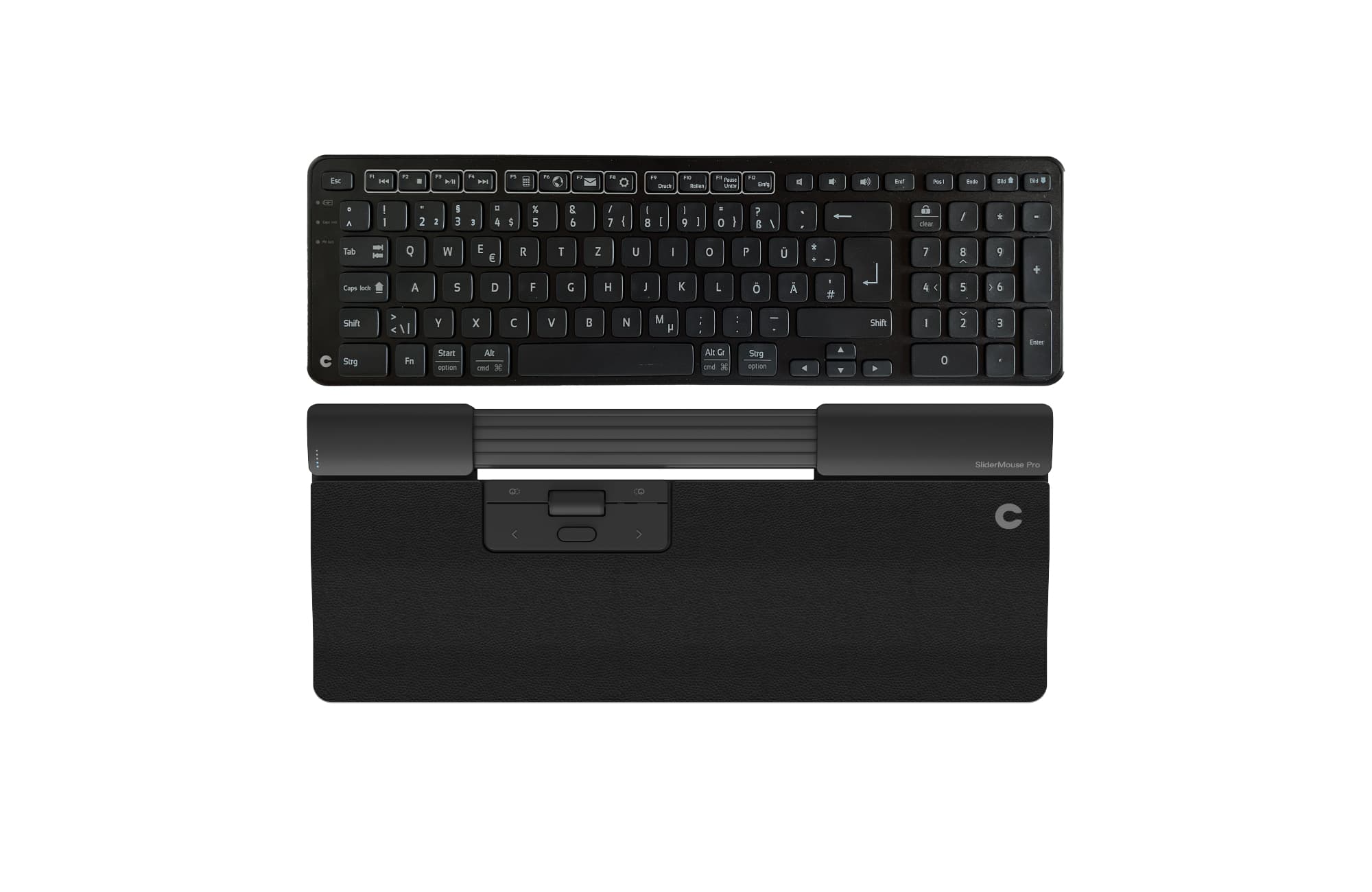 Contour Design SliderMouse Pro Regular + Balance Keyboard BK toetsenbord Inclusief muis Kantoor USB + RF Wireless + Bluetooth QWERTZ Duits Zwart