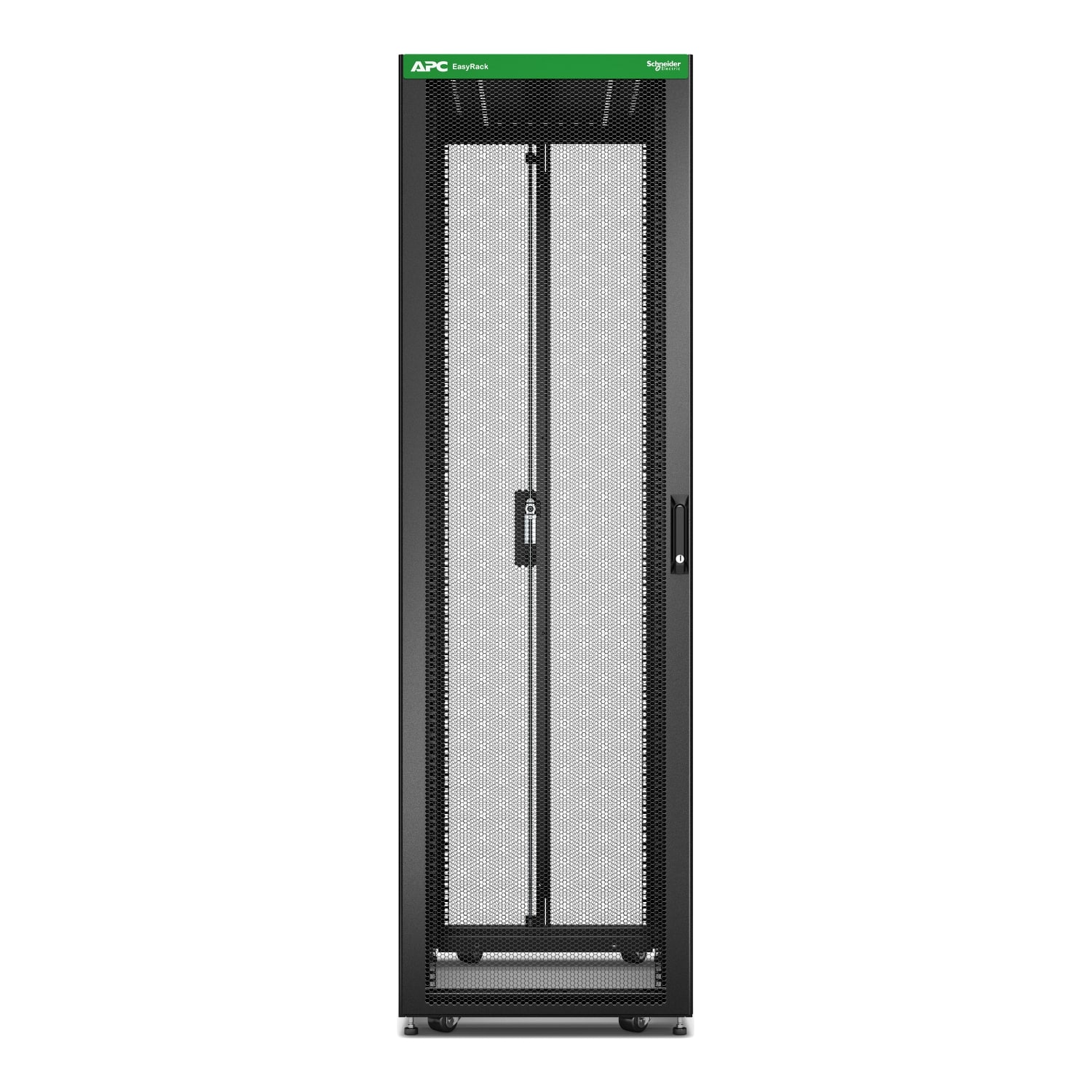 APC Easy Rack 600mm/42U/1200mm , with Roof, castors,feet and 4 Brackets, No Side panels,Bottom, black