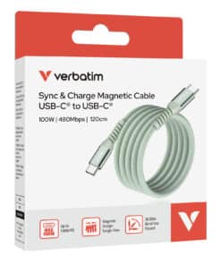 Verbatim Sync & Charge Magnetische Kabel - 100W USB-C naar USB-C 120 cm Groen - Afbeelding 5