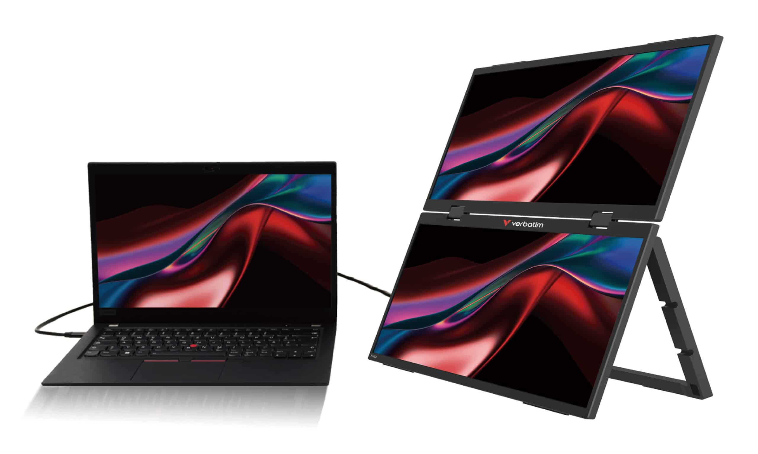 Verbatim Portable 15.6" FHD Dual Monitor Essentials Draagbare monitor Zwart 39,6 cm (15.6") LCD 1920 x 1080 Pixels - Afbeelding 4