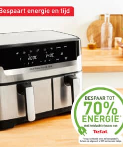 Tefal Dual Easy Fry & Grill Easy Fry & Grill Dual EY905D air fryer met dubbele lades - 8 programma's - 5,2 L + 3,1 L - Afbeelding 4