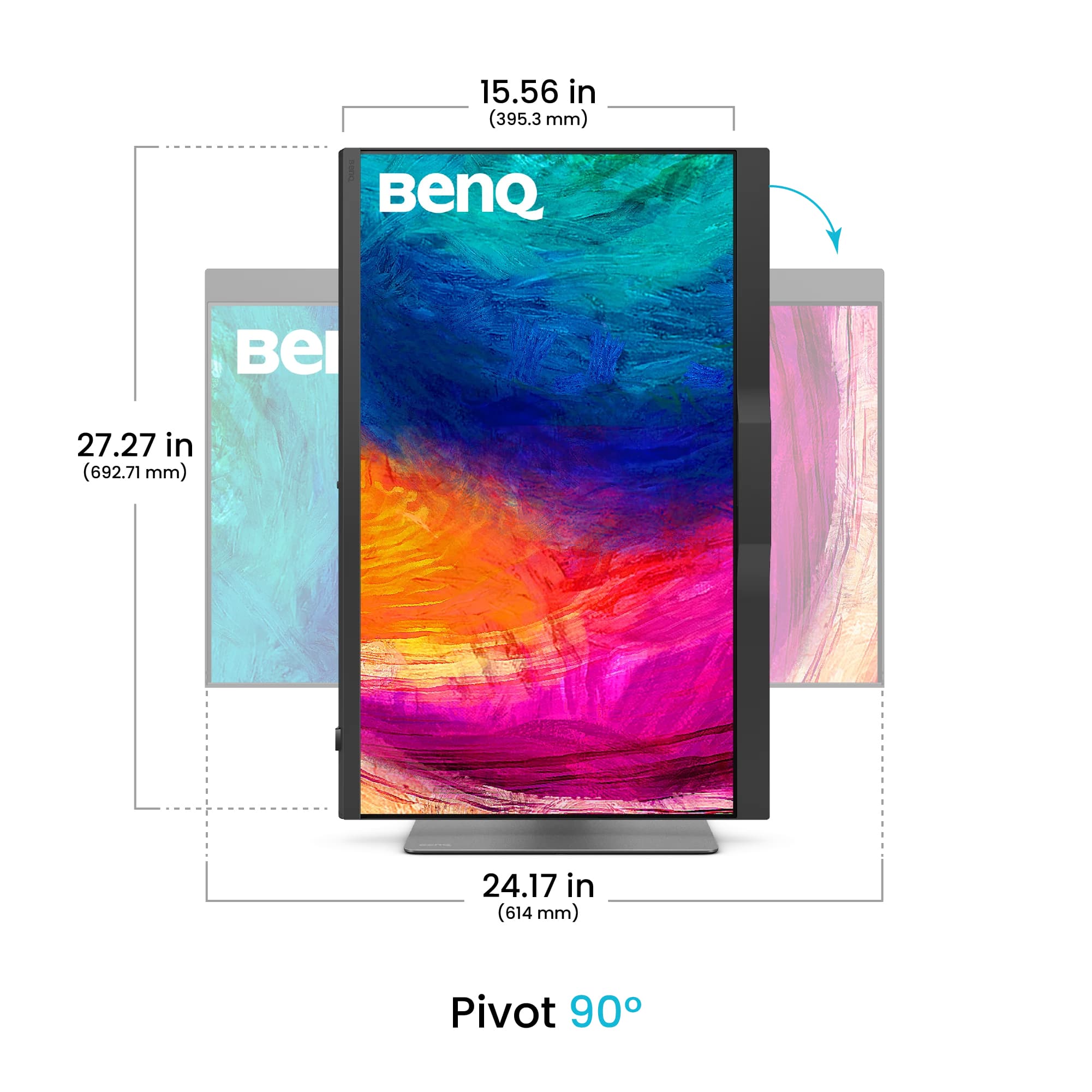 BenQ PD2770U computer monitor 68,6 cm (27") 3840 x 2160 Pixels 4K Ultra HD LCD Zwart - Afbeelding 5