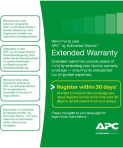 APC Uitgebreide garantie service pack, onderdelen, software ondersteuning, voor NetBotz 2 serie, 1yr