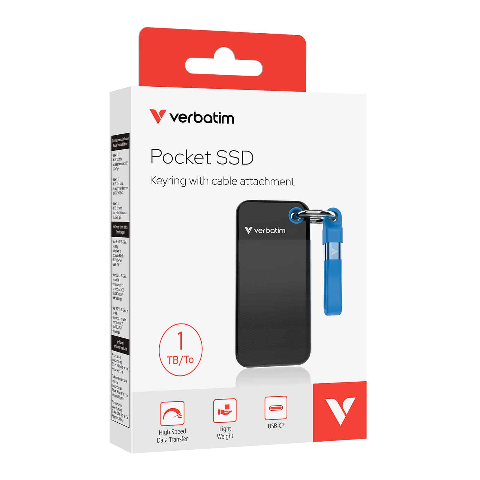 Verbatim Pocket SSD 1 TB USB Type-C 3.2 Gen 2 (3.1 Gen 2) Zwart, Blauw - Afbeelding 2