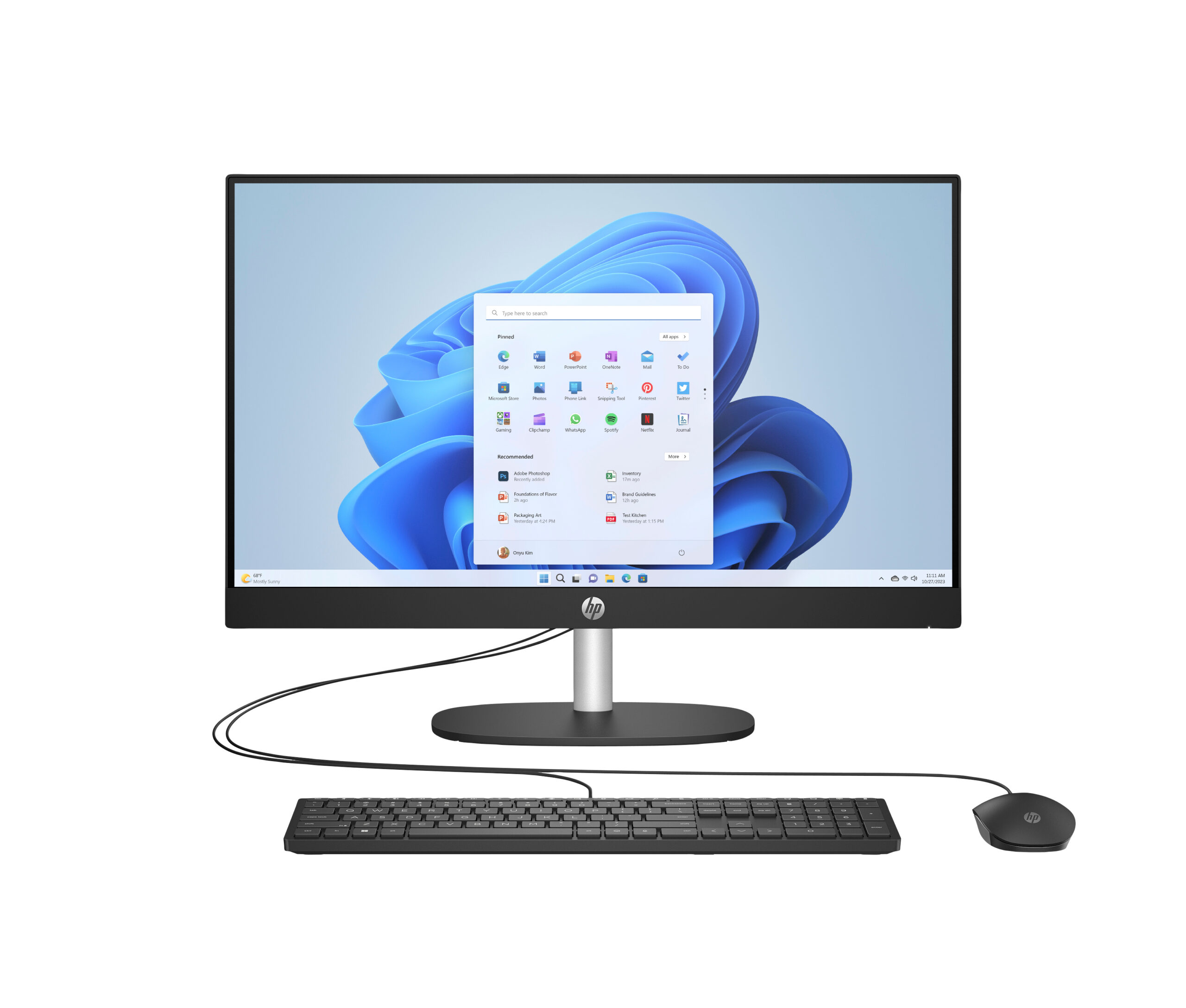 HP 24-cr0060nb AMD Ryzen™ 5 7520U 60,5 cm (23.8") 1920 x 1080 Pixels Alles-in-één-pc 16 GB LPDDR5-SDRAM 512 GB SSD Windows 11 Home Wi-Fi 6 (802.11ax) Zwart