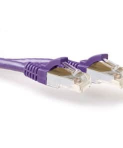 ACT Paarse 1,50 meter SFTP CAT6A patchkabel snagless met RJ45 connectoren