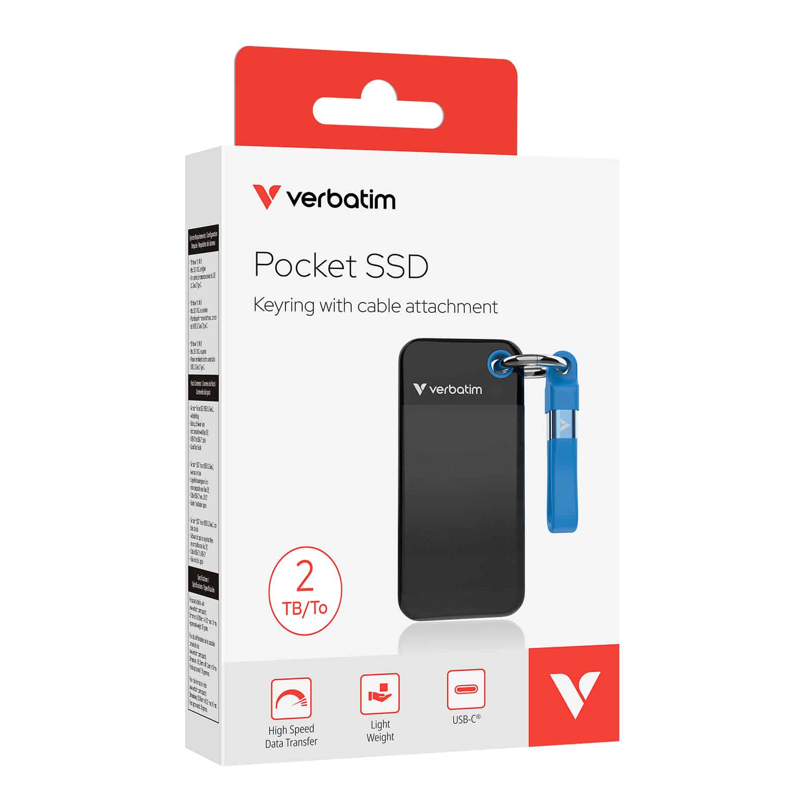 Verbatim Pocket SSD 2 TB USB Type-C 3.2 Gen 2 (3.1 Gen 2) Zwart, Blauw - Afbeelding 2
