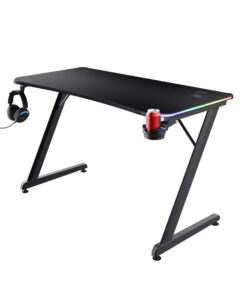 Trust GXT 709 Luminus Gaming Bureau - Gaming bureau – Geïntegreerde RGB-verlichting – Maximale belasting 150 kg – Zwart - Afbeelding 3