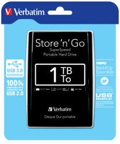 Verbatim Draagbare vaste Store 'n' Go-schijf met USB 3.0 van 1 TB Black