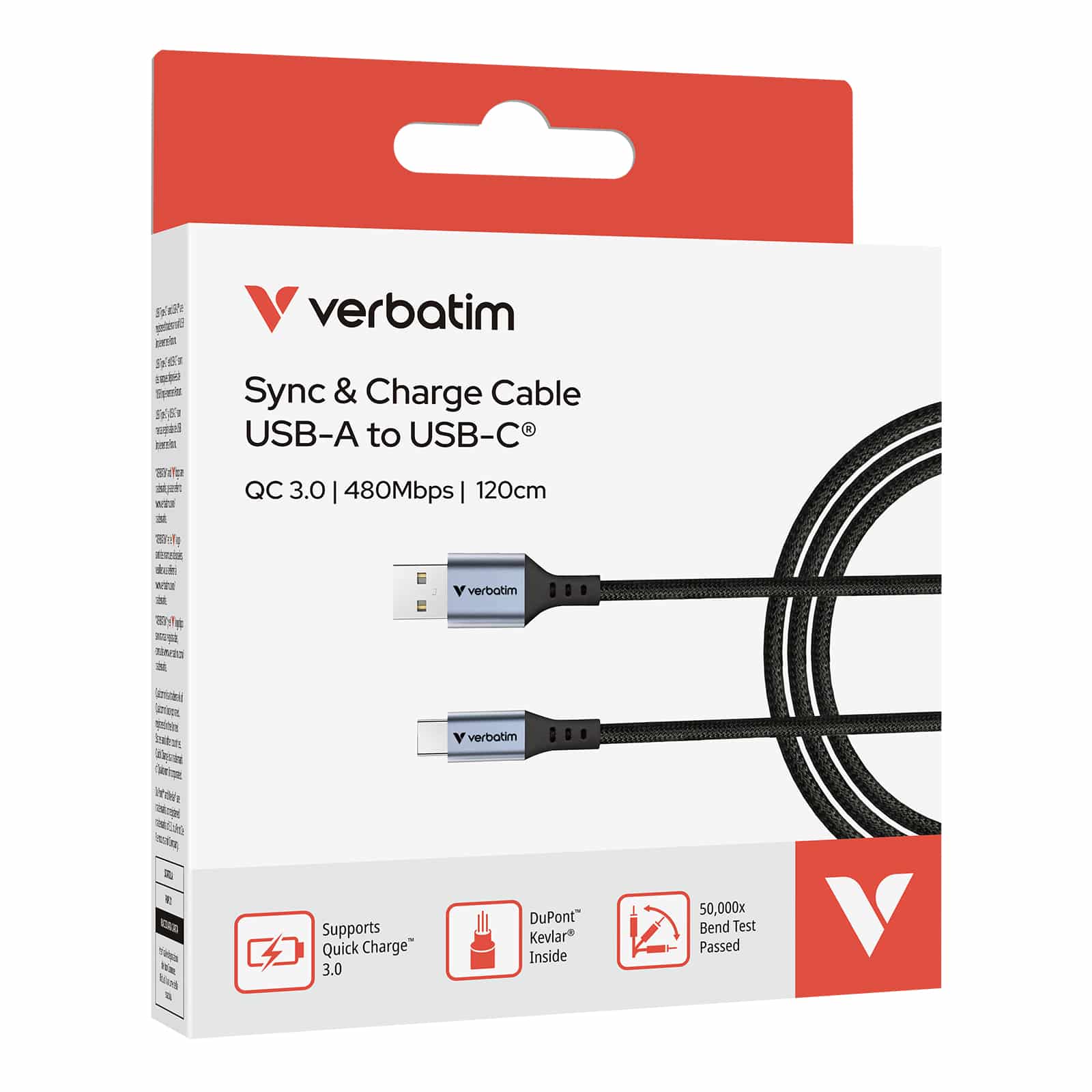 Verbatim Sync & Charge-kabel USB-A naar USB-C 120 cm - Afbeelding 5