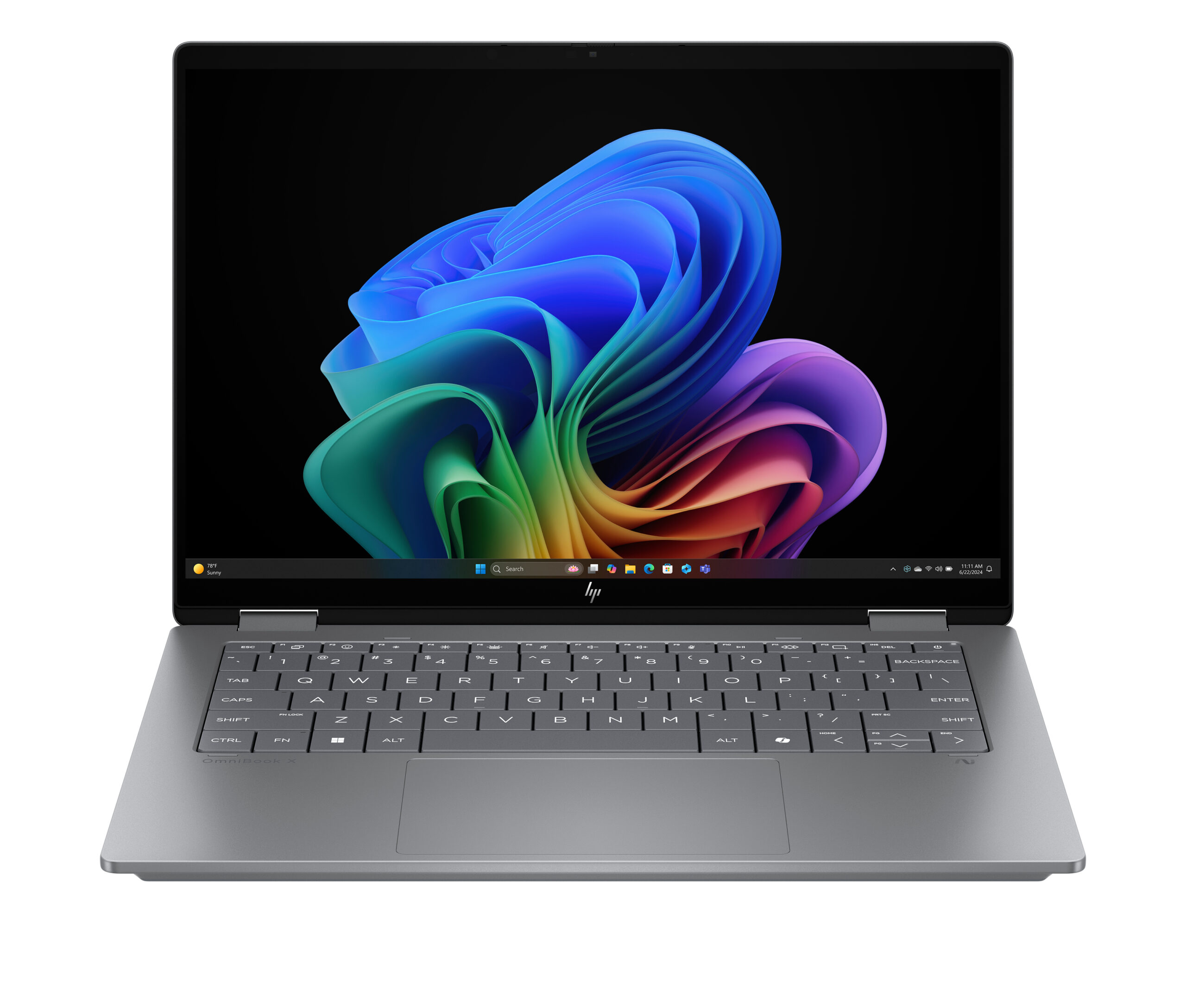 HP OmniBook X Flip Next Gen AI 14-fk0018nb Copilot+ PC AMD Ryzen AI 5 340 Hybride (2-in-1) 35,6 cm (14") Touchscreen 2K 16 GB LPDDR5x-SDRAM 512 GB SSD Wi-Fi 7 (802.11be) Windows 11 Home Zilver