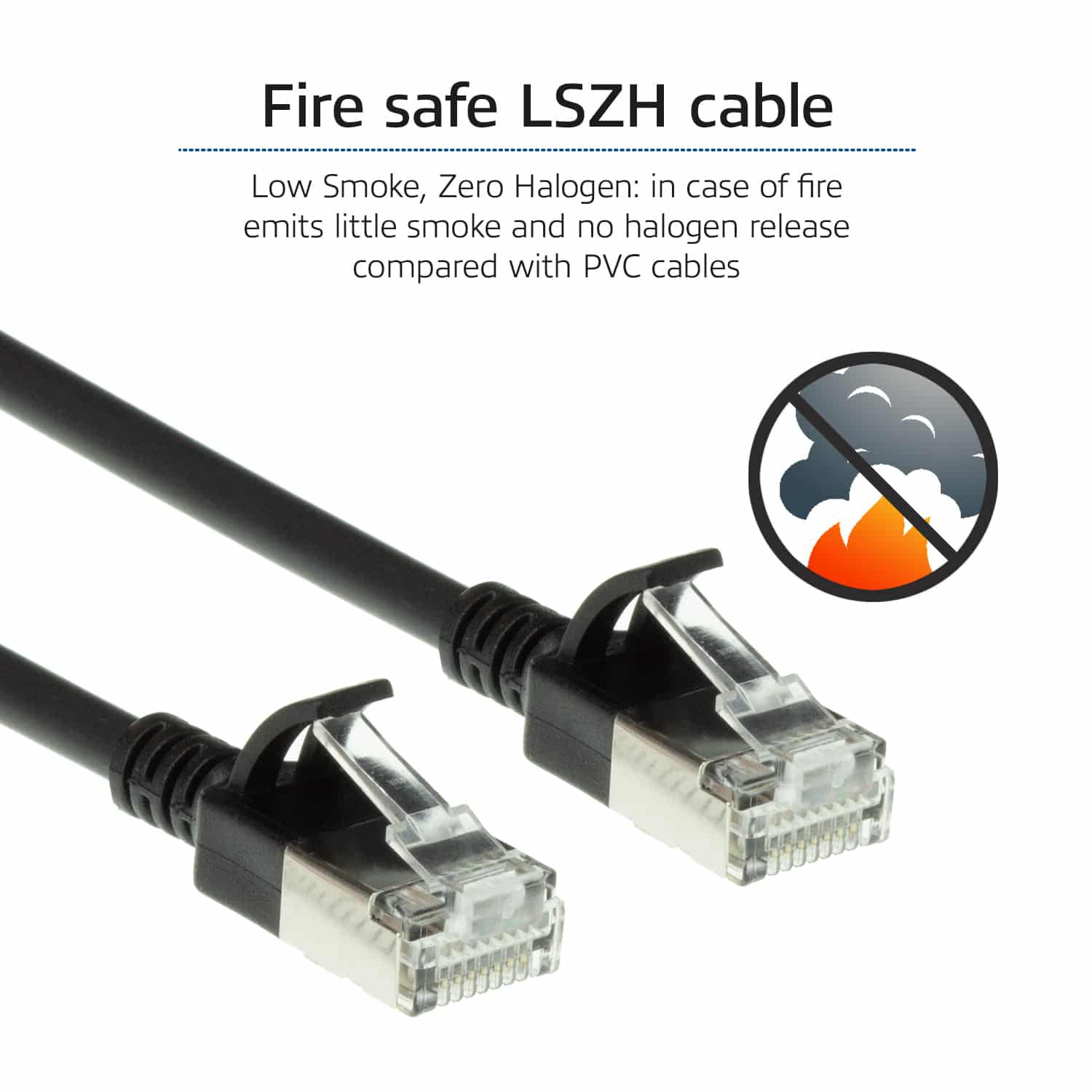 ACT Zwarte 0,25 meter LSZH U/FTP CAT6A datacenter slimline patchkabel snagless met RJ45 connectoren - Afbeelding 7