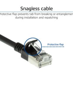 ACT Zwarte 0,25 meter LSZH U/FTP CAT6A datacenter slimline patchkabel snagless met RJ45 connectoren - Afbeelding 5