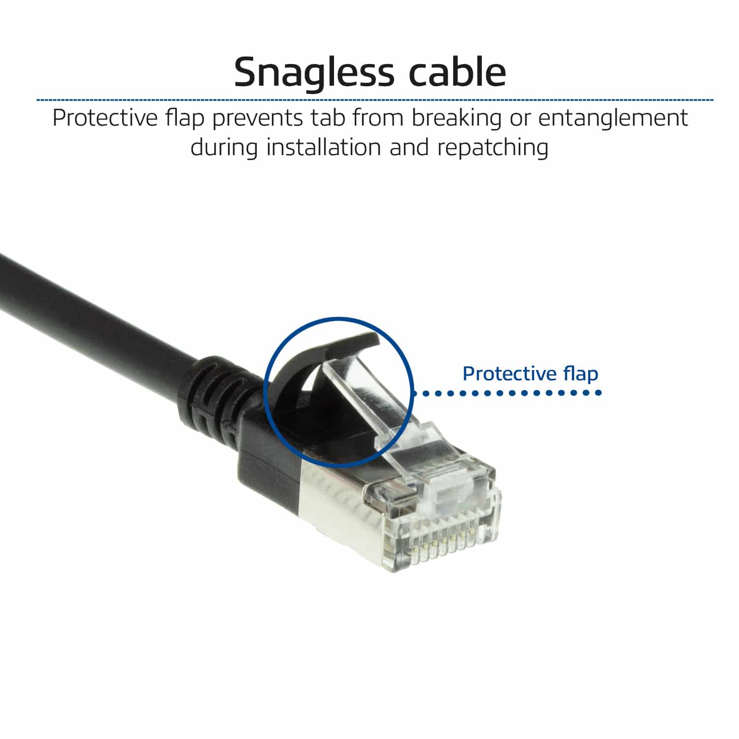 ACT Zwarte 0,25 meter LSZH U/FTP CAT6A datacenter slimline patchkabel snagless met RJ45 connectoren - Afbeelding 5