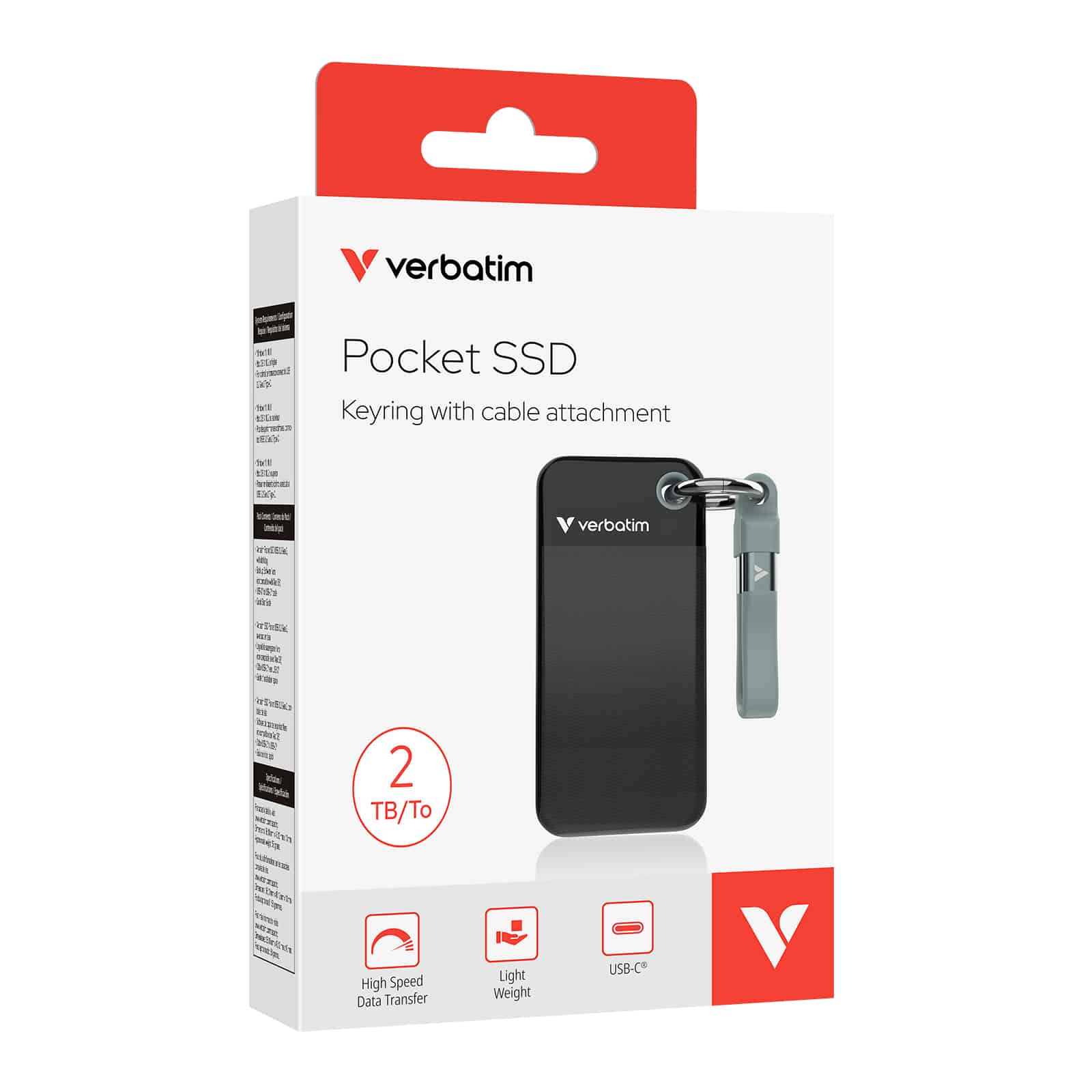 Verbatim Pocket SSD 2 TB USB Type-C 3.2 Gen 2 (3.1 Gen 2) Zwart, Grijs - Afbeelding 2
