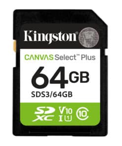 Kingston Technology 64GB SDXC Canvas Select Plus Gen3 100MB/s C10 UHS-I U1 V10