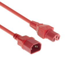 ACT Netsnoer C14 - C15 rood 2 m