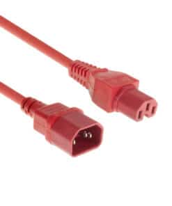 ACT Netsnoer C14 - C15 rood 2 m