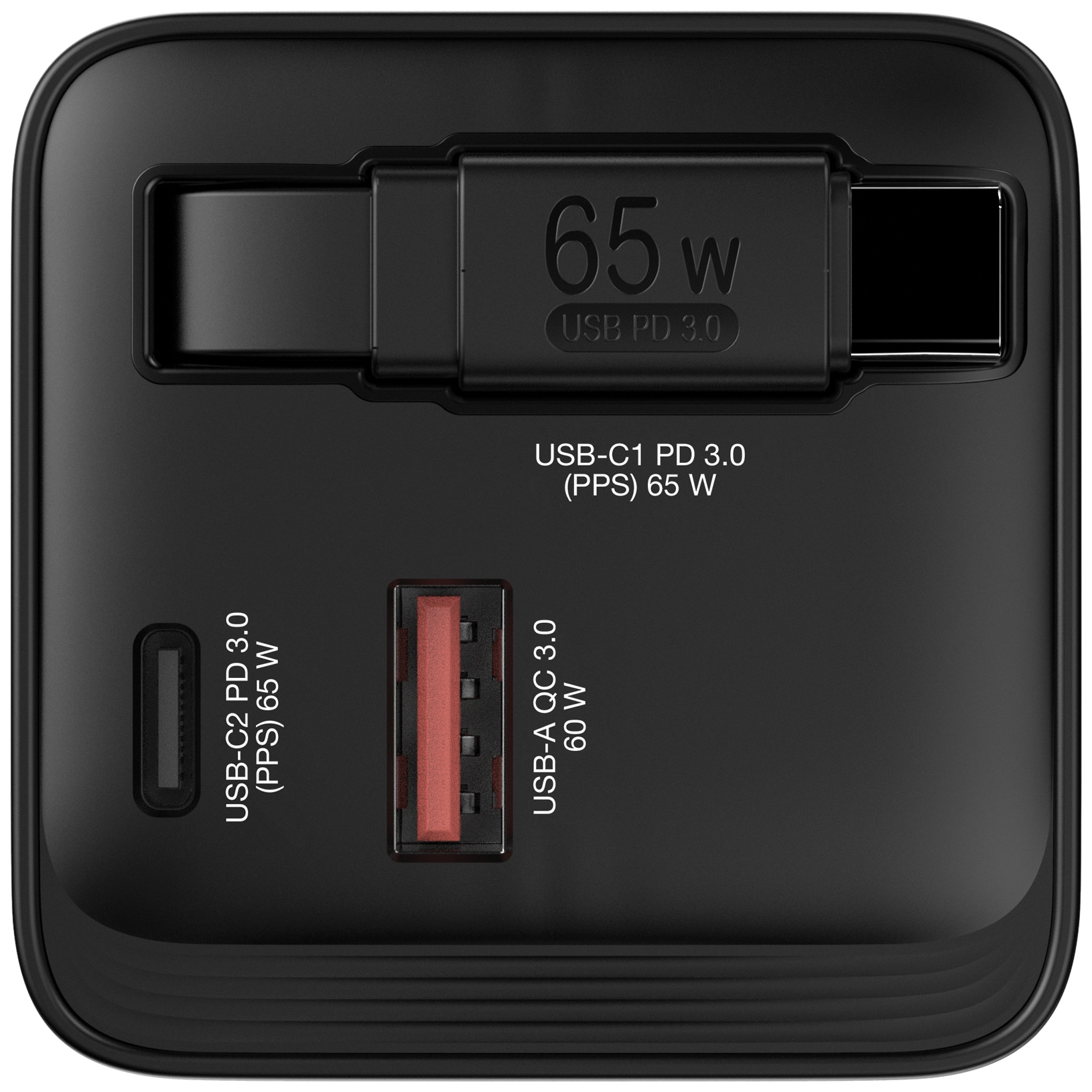 Verbatim GaN Charger 65W Universeel Zwart AC Snel opladen Binnen - Afbeelding 2