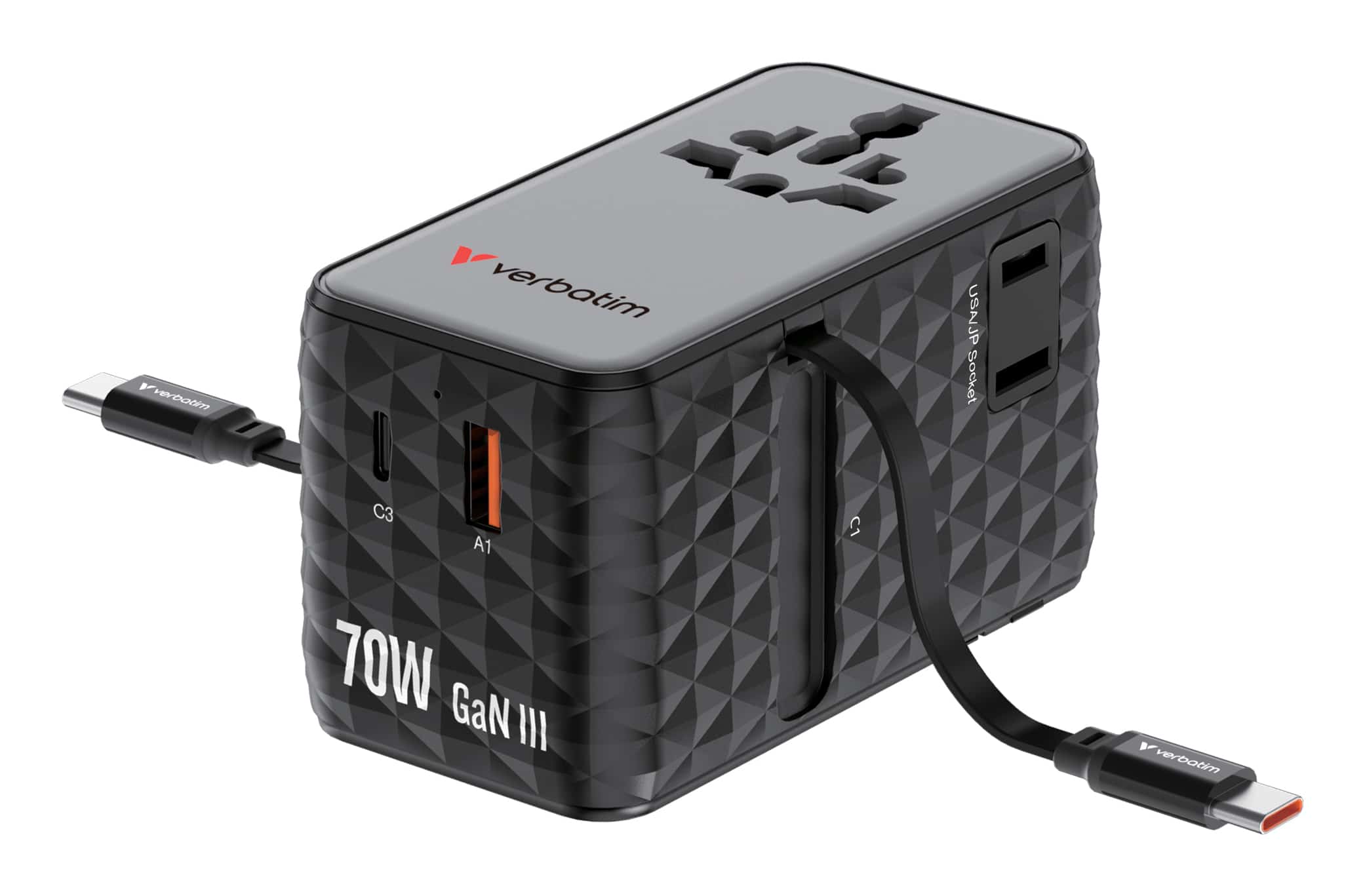 Verbatim Charge 'n' Travel 70W Universeel Zwart AC Snel opladen Binnen - Afbeelding 2