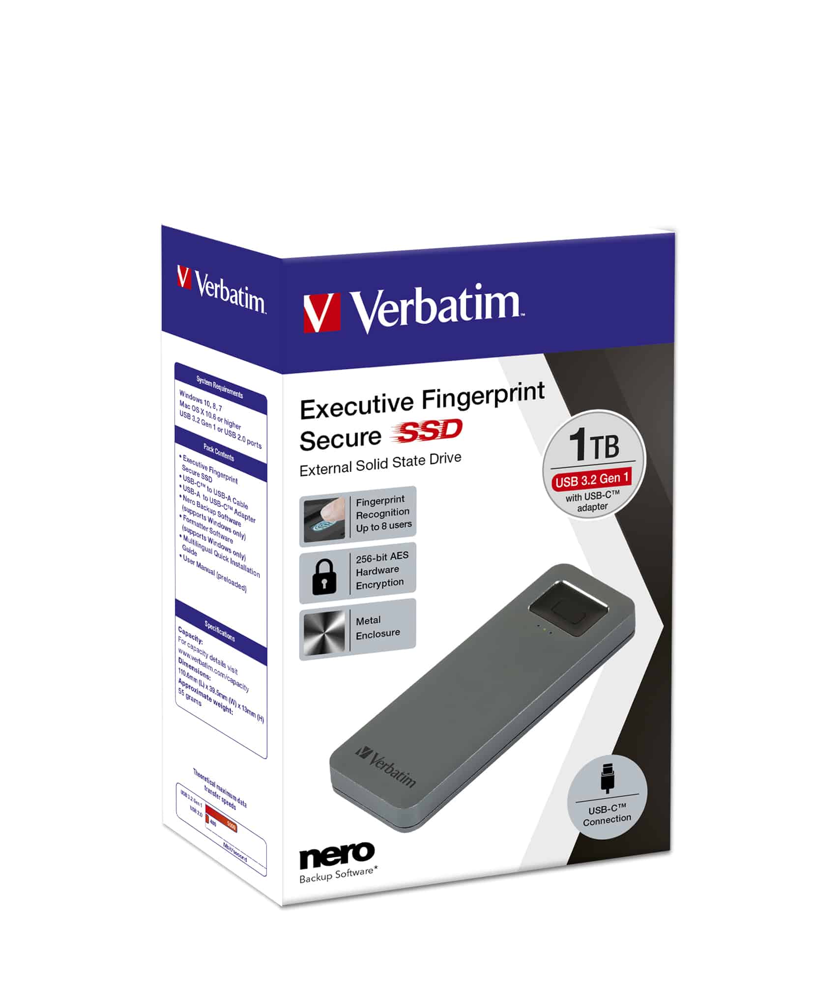 Verbatim 53657 externe solide-state drive 1 TB USB Type-C 3.2 Gen 1 (3.1 Gen 1) Grijs - Afbeelding 5