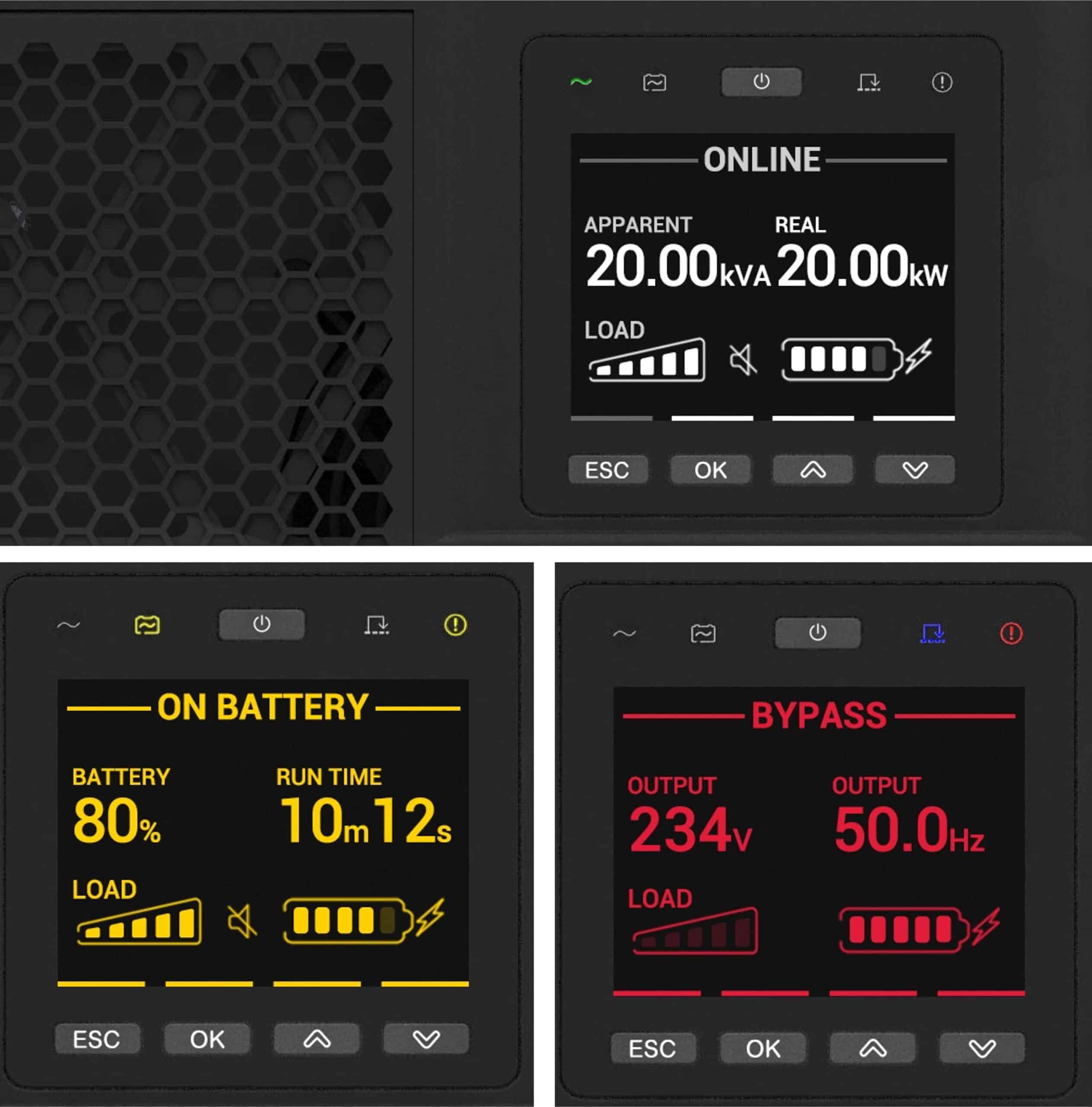 APC Smart-UPS On-Line SRTG20KXLI Noodstroomvoeding, 20kVA/W, 230V&400V hardwired in&uit, NMC Stekkerdoos - Afbeelding 2