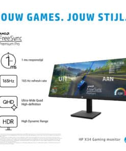 HP X34 WQHD computer monitor 86,4 cm (34") 3440 x 1440 Pixels Wide Quad HD - Afbeelding 2