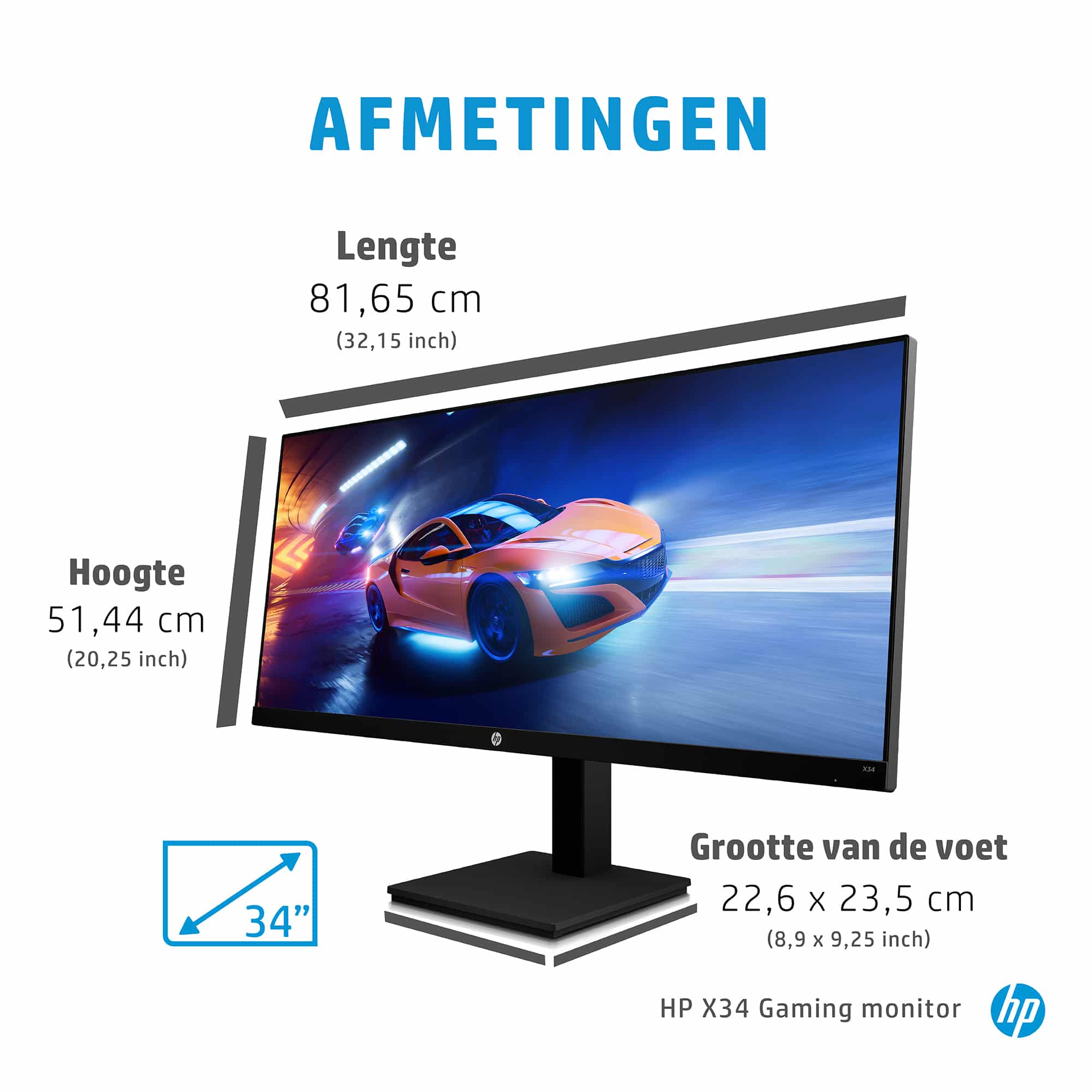 HP X34 WQHD computer monitor 86,4 cm (34") 3440 x 1440 Pixels Wide Quad HD - Afbeelding 6