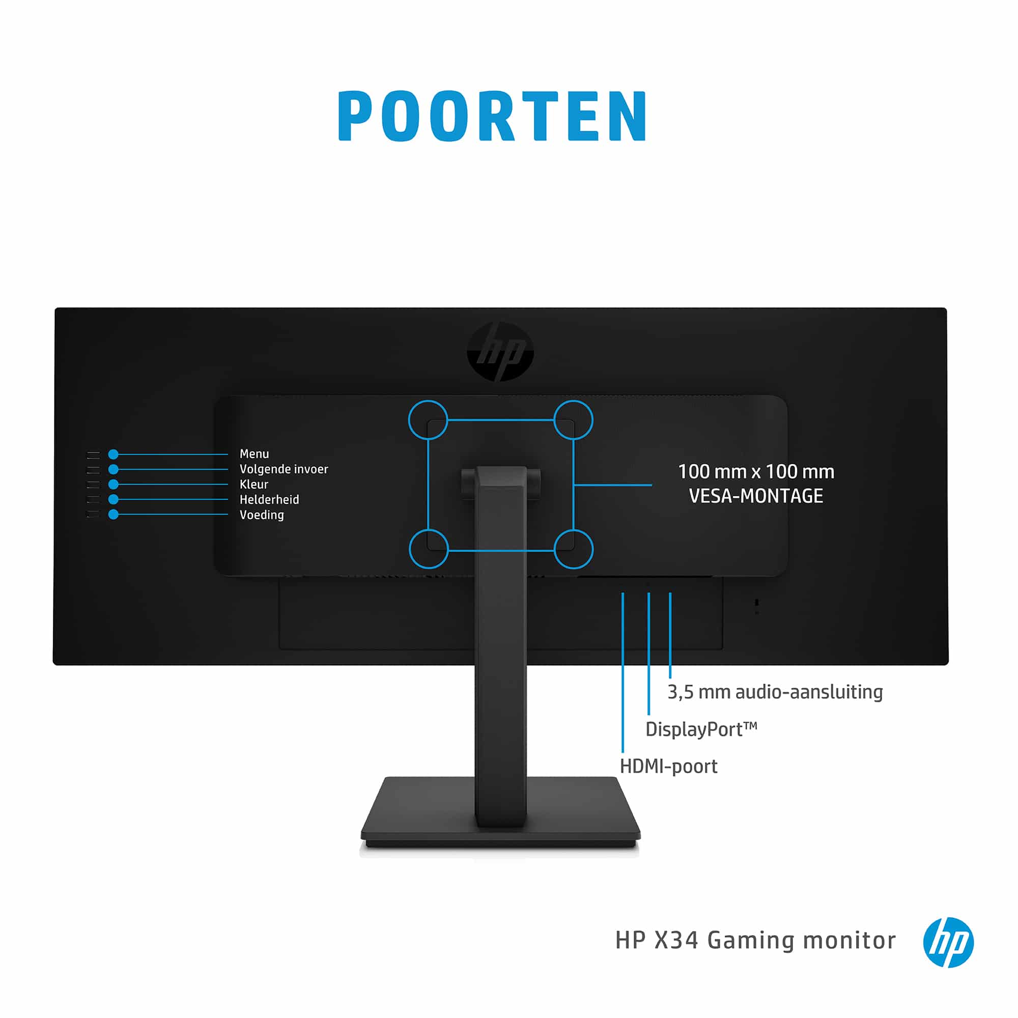 HP X34 WQHD computer monitor 86,4 cm (34") 3440 x 1440 Pixels Wide Quad HD - Afbeelding 5