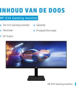 HP X34 WQHD computer monitor 86,4 cm (34") 3440 x 1440 Pixels Wide Quad HD