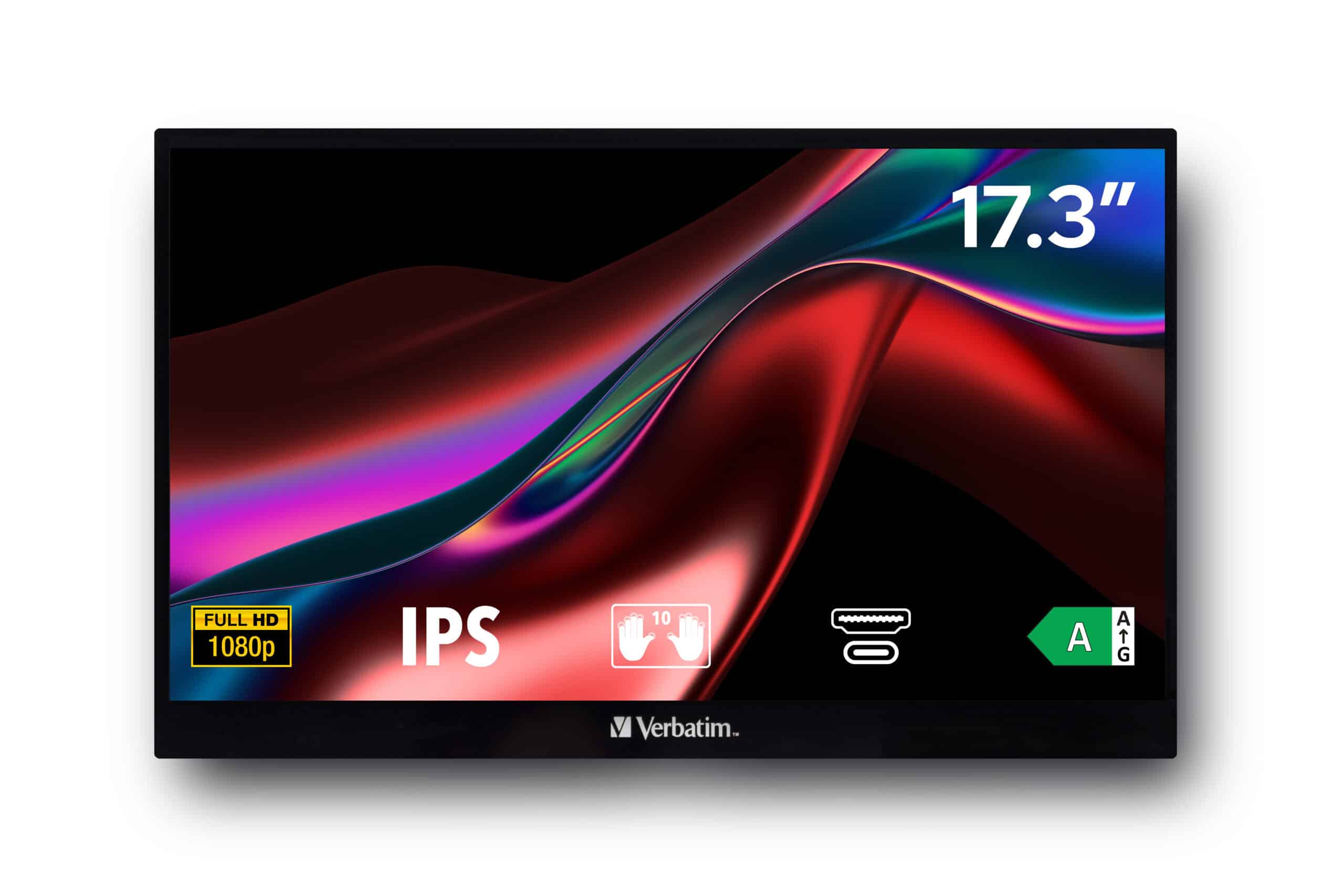 Verbatim 49593 computer monitor 43,9 cm (17.3") 1920 x 1080 Pixels Full HD LCD Touchscreen Zwart - Afbeelding 3