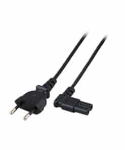 ACT Netsnoer Euro male - C7 female (haaks links/rechts) zwart 1 m