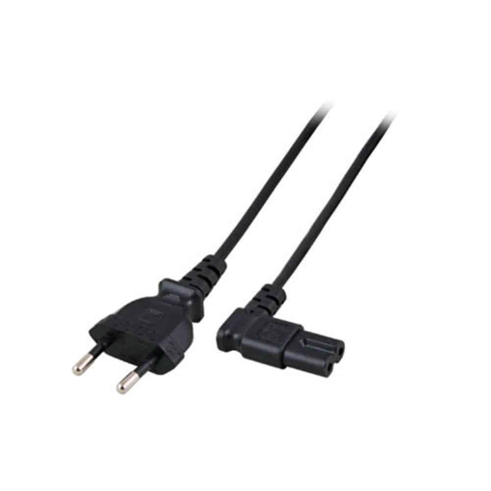ACT Netsnoer Euro male - C7 female (haaks links/rechts) zwart 3 m