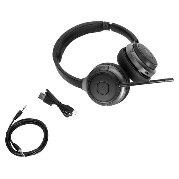 Targus AEH104GL hoofdtelefoon/headset Bedraad en draadloos Hoofdband Oproepen/muziek USB Type-C Bluetooth Zwart - Afbeelding 2