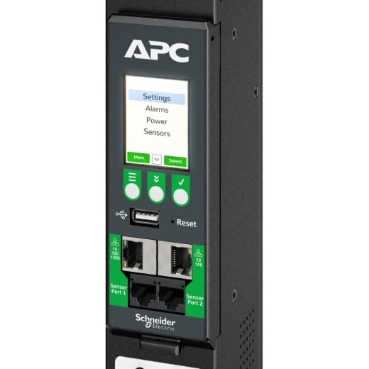 APC APDU10350MO - Metered by Outlet, 0U, 32A, 400V, (24x)C13/15 + (24x)C13/15/19/21, IEC60309 32A 3Fase stekker