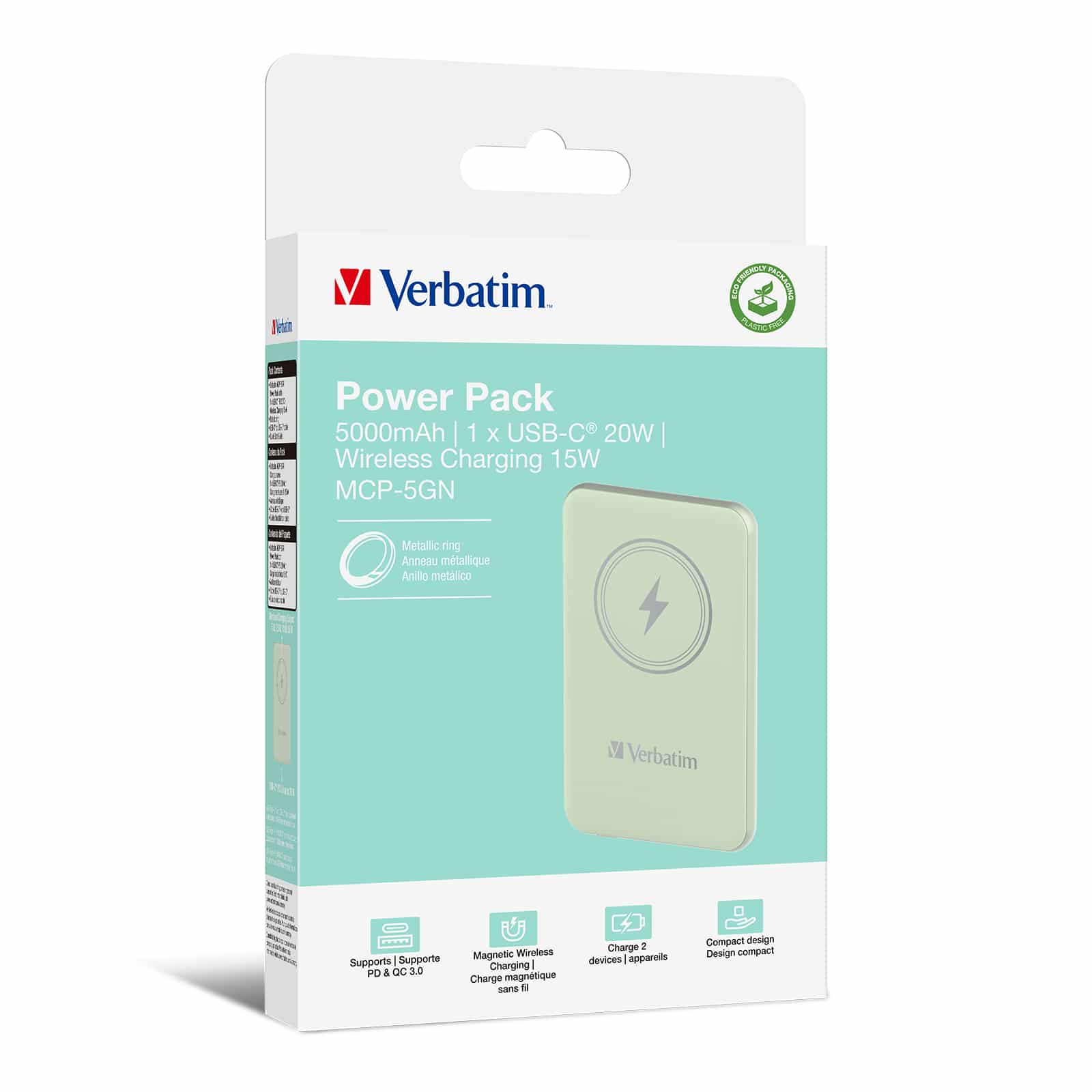 Verbatim Charge 'n' Go Magnetische Draadloze Power Bank 5000mAh Groen - Afbeelding 5