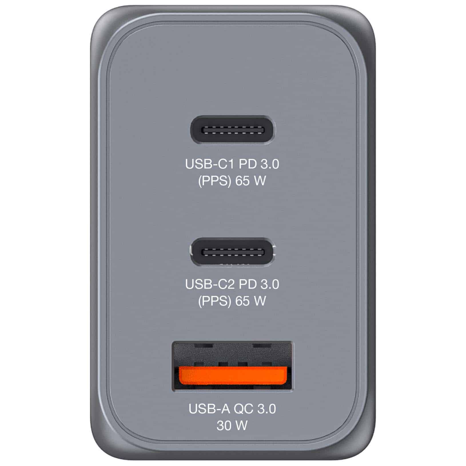 Verbatim 65 W GaN-wandoplader met drie poorten 2 x USB-C PD 65 W / 1 x USB-A QC 3.0 (EU/VK/VS) - Afbeelding 2