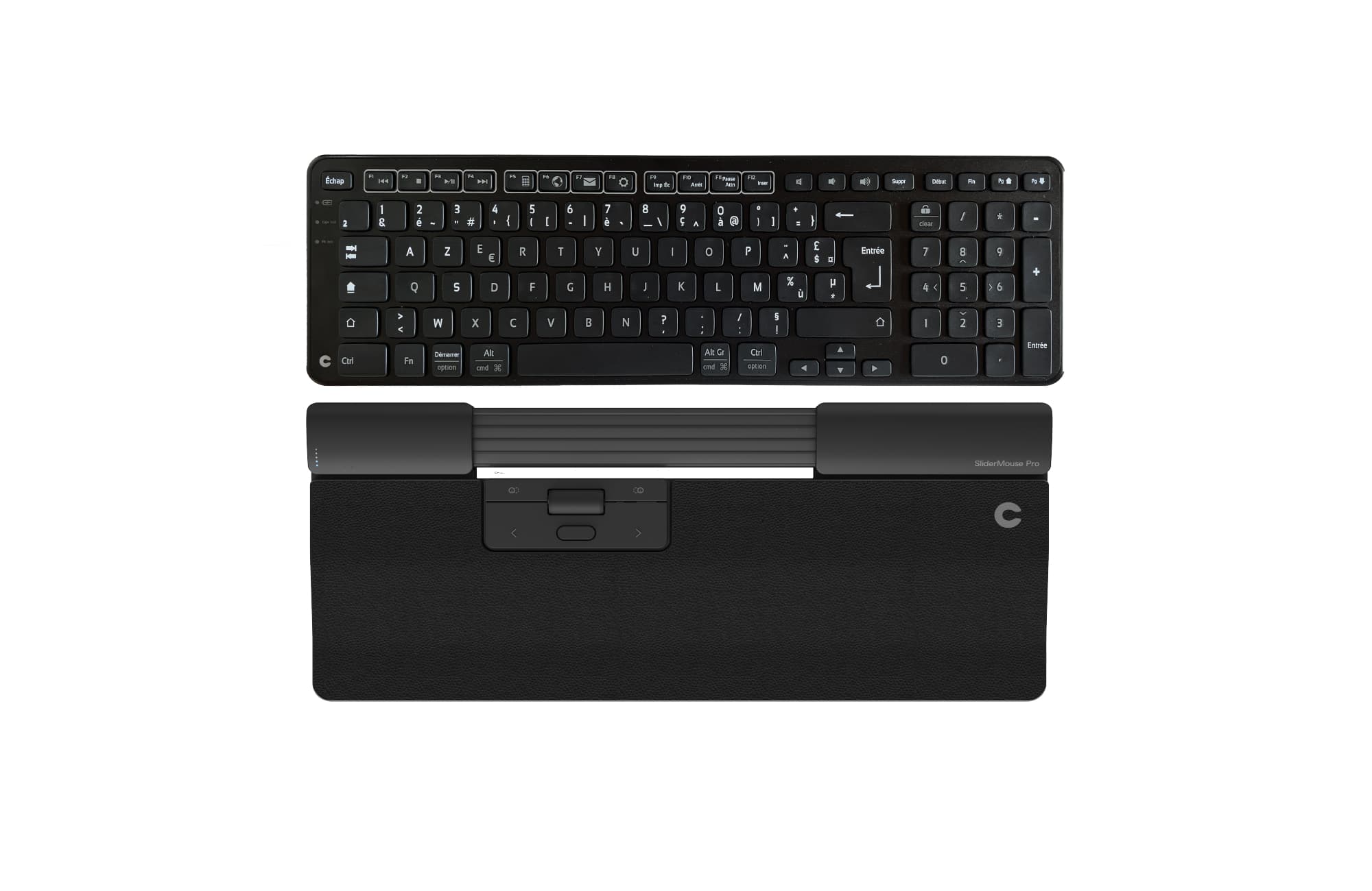 Contour Design SliderMouse Pro Regular + Balance Keyboard BK toetsenbord Inclusief muis Kantoor USB + RF Wireless + Bluetooth AZERTY Frans Zwart