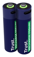 Trust USB-C Oplaadbare AA Batterijen 2-pack - Oplaadbare AA batterijen – USB-C oplaadbaar – 2 stuks – Blauw - Afbeelding 2